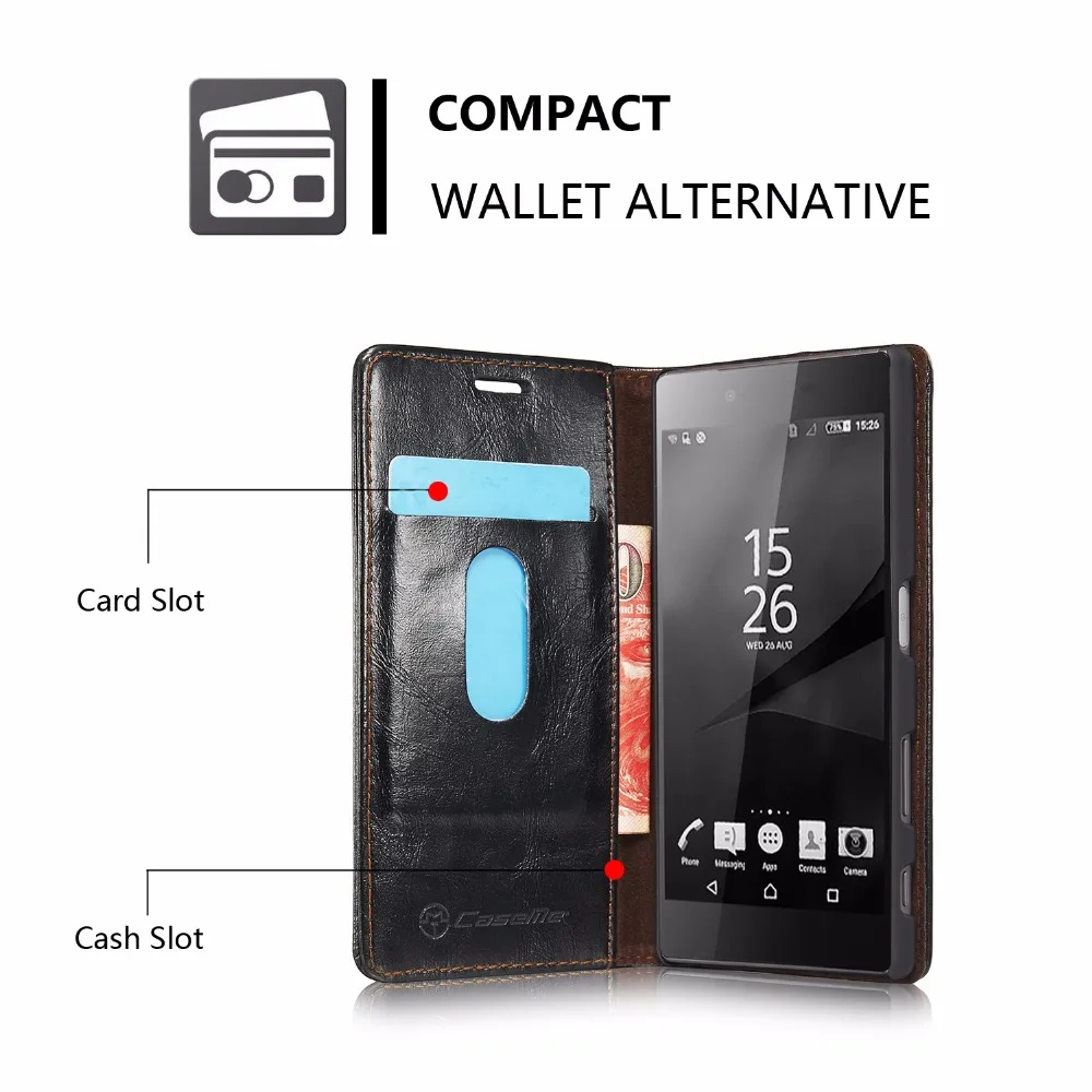 Чехол-портмоне CaseMe Z5 Plus для Sony Xperia Z3 с отделением карт и подставкой магнитной