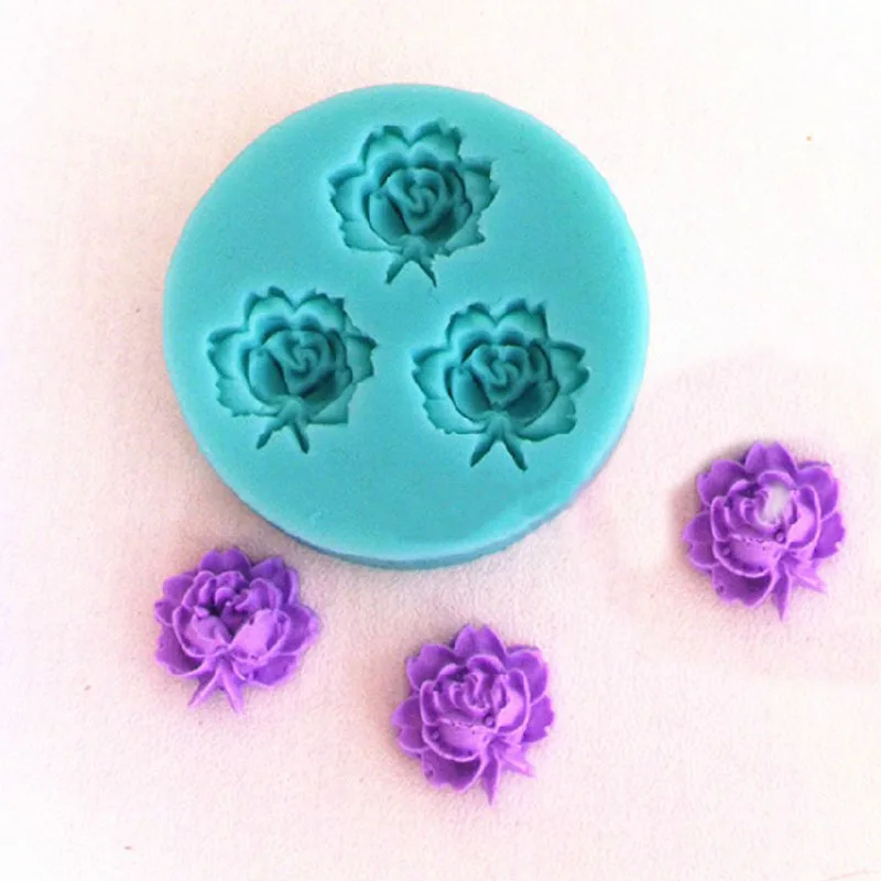 Кухня случайные практичные 3D розы помадка торт печенья Форма для шоколадного