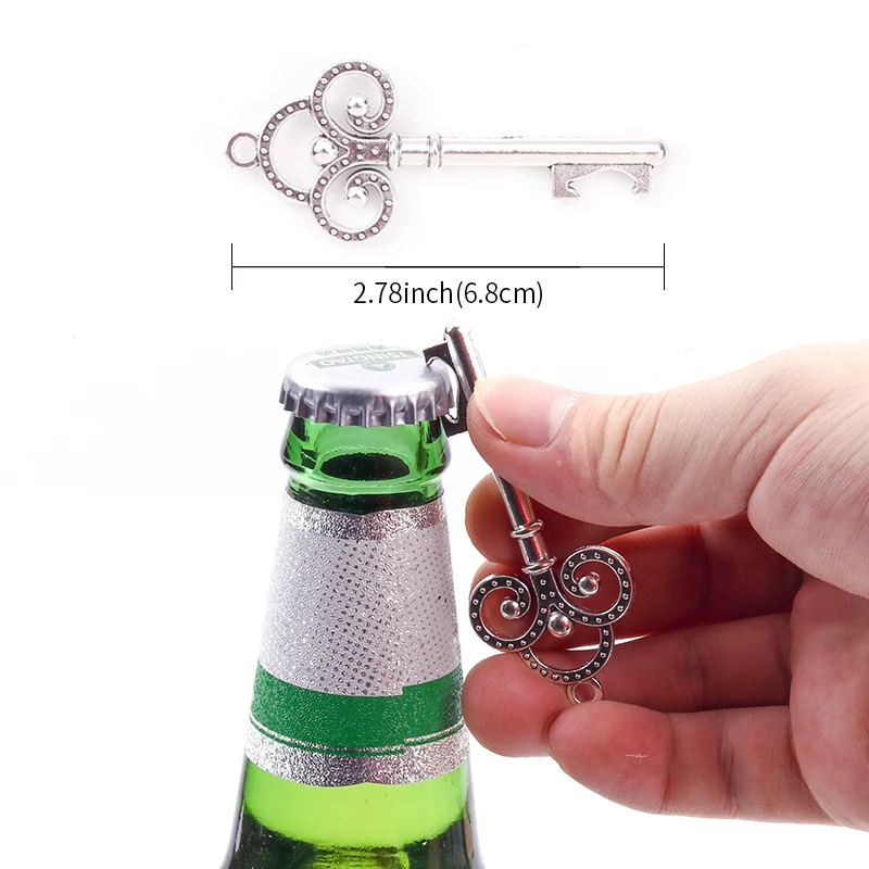 

60pcs Opener+60pcs Tags Beer Bottle Opener with Tags Key Shape Party Wedding Favors Special Gift Supplies Beer Bottle Tool