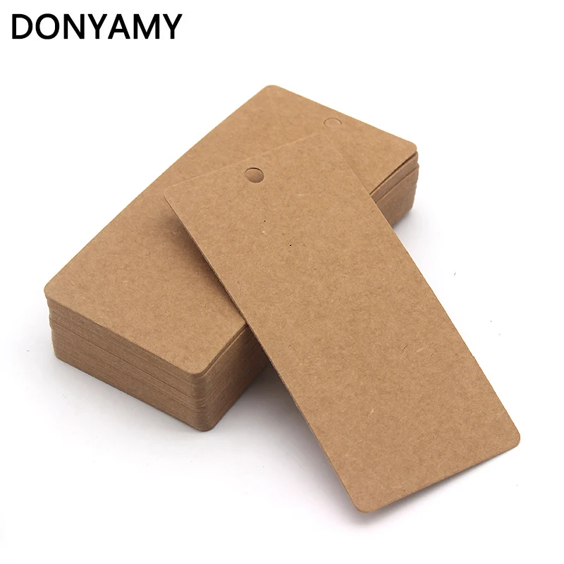 

DONYAMY, 500 шт., 5x9 см, подвесные бирки из крафт-бумаги, бирки для подарков на день рождения, пустые открытки