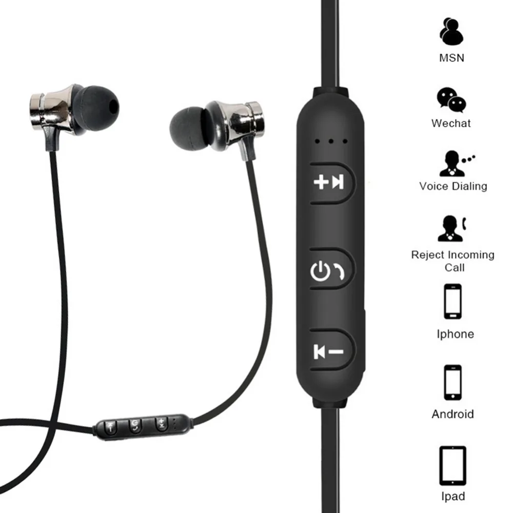 Беспроводные Bluetooth наушники спортивные стерео гарнитура Handfree Blutooth с микрофоном