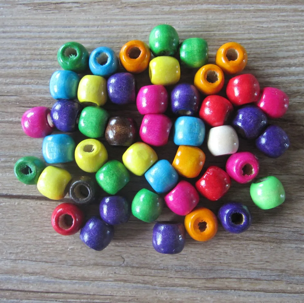 100 Смешанные цвета древесина Dreadlock страшные волосы Бисер для плетения в 5 мм