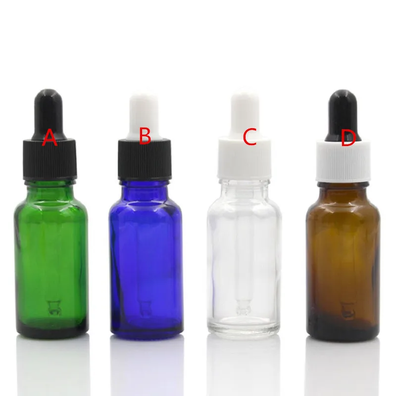 

20ml Essential Oil Bottles Glass Dropper Bottle Sample Sack Packaging Vial Plastic Cap Cosmetic Containers Refillable Bottle