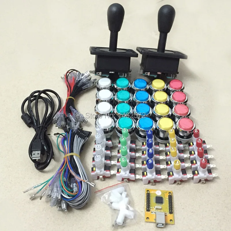 Аркадная игра светодиодный DIY kit 2 HAPP стильные джойстики 20 кнопки и плеера