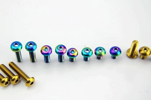 Titanium TC4 Bicycle Snap Head Hex Screws Bolts M4 8 / M4 10 / M4 15 / M4 20 for Bike Refit