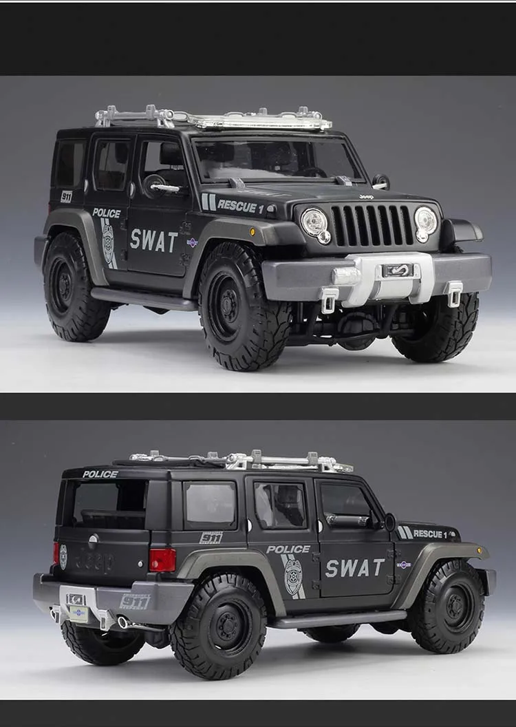 Maisto 1:18 Jeep спасения Concept(SWAT) полицейский внедорожник автомобилей литья под давлением модели автомобиля игрушки Детский подарок на день рождения Оригинальная коробка