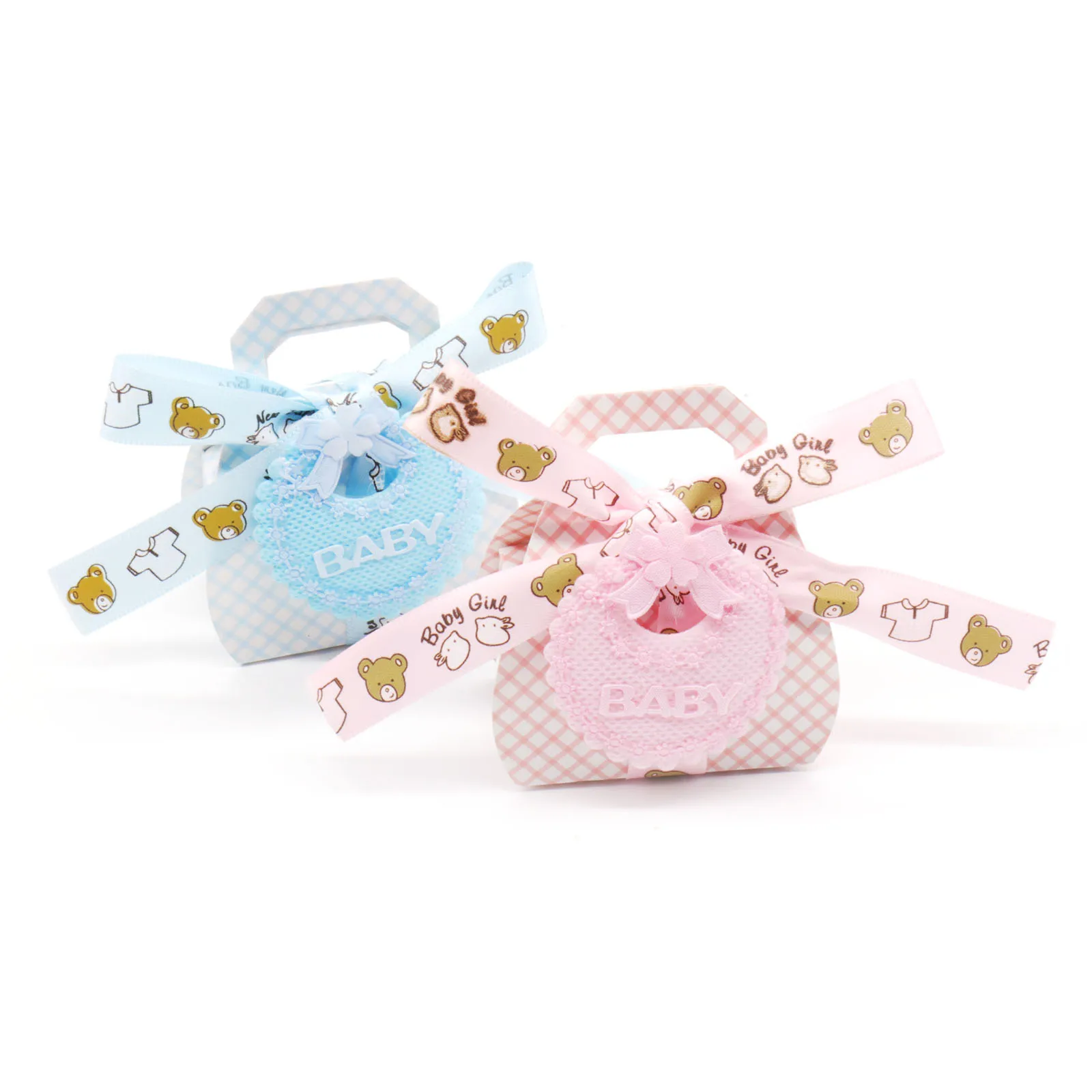 12pcs Baby shower Pink/blue Cute Cartoon bear paper candy bag gift box Kids birthday party DIY decorations supplies | Дом и сад