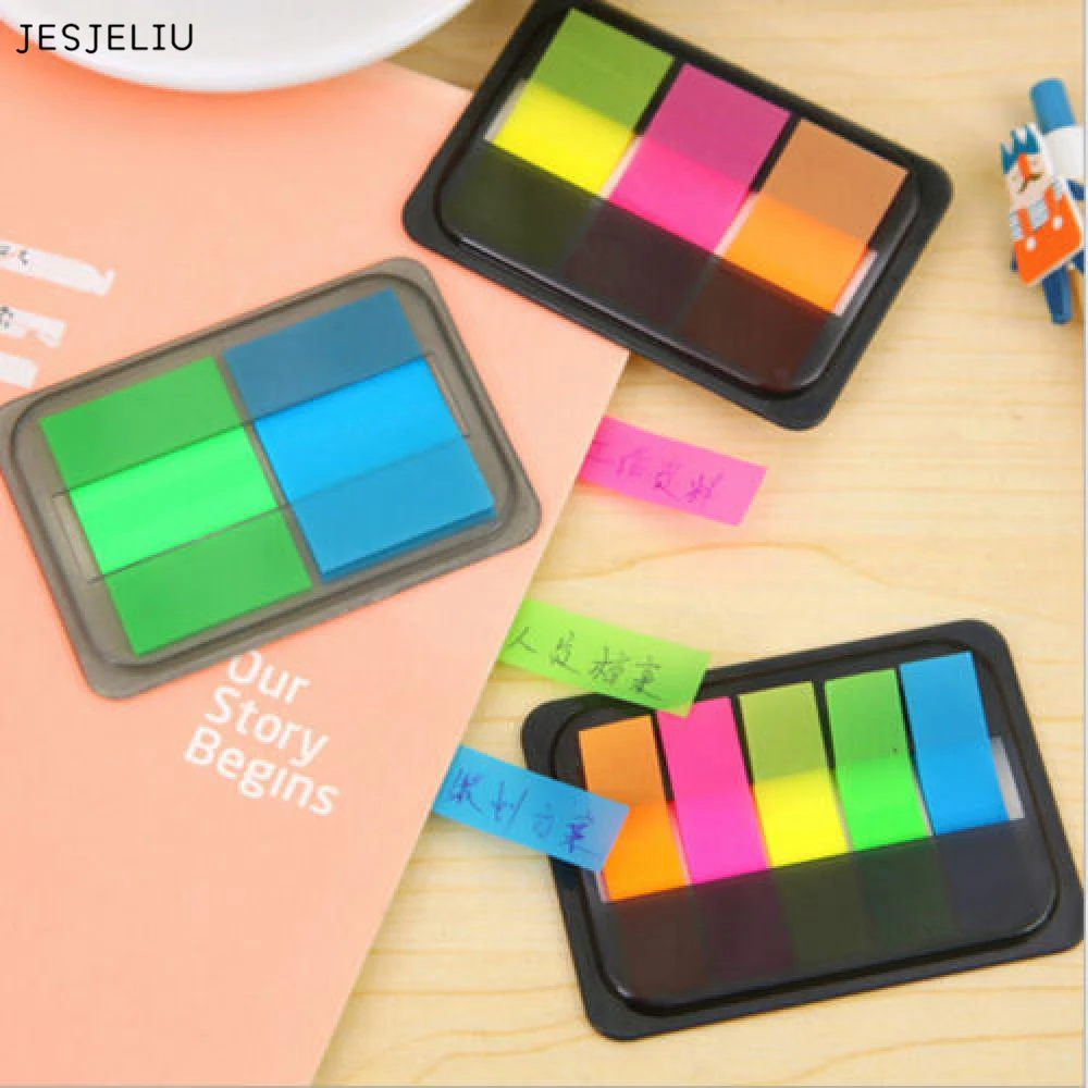 JESJELIU 1 предмет Fluorescen Стикеры маркер Закладка Memo Флаги индекс Pad Tab бумаги для