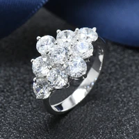 hutang cubic zirconia wedding engagement ring for women solid 925 sterling silver clear fine jewelry best gift