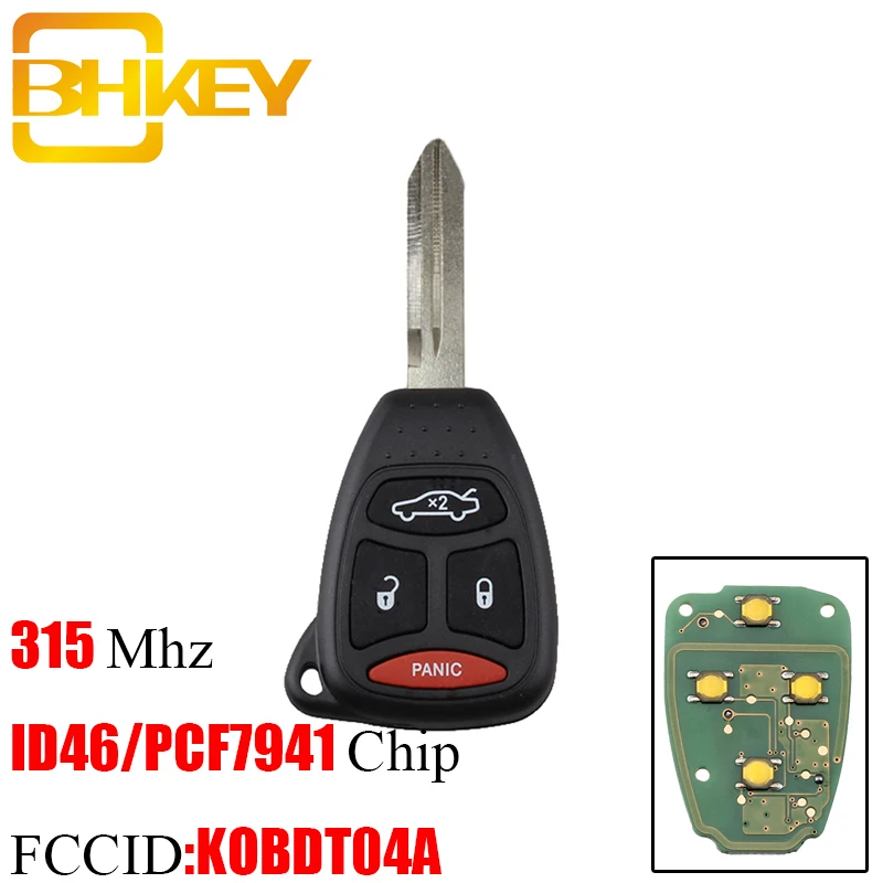 BHKEY для KOBDT04A 3 + 1 кнопки дистанционный ключ 315 МГц Dodge Dakota Durango зарядное устройство