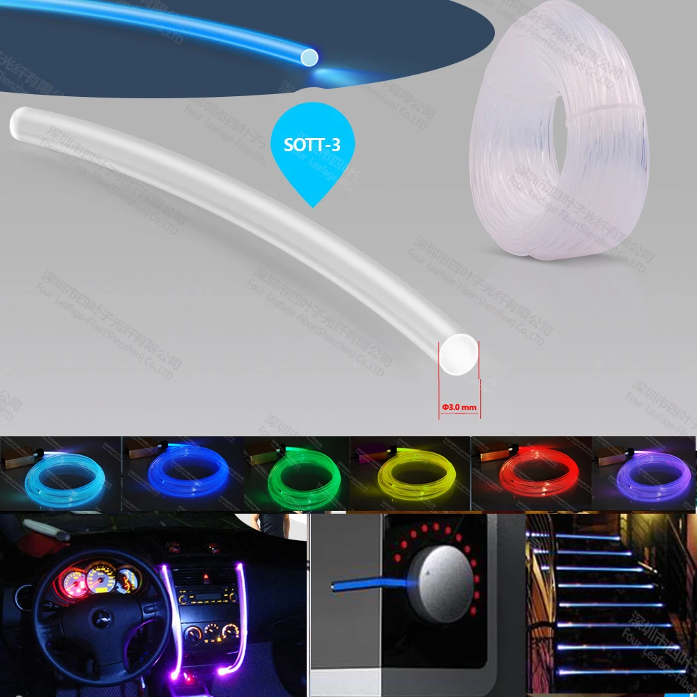 Суперъяркое 3 мм твердое боковое Сверкающее пластиковое оптическое