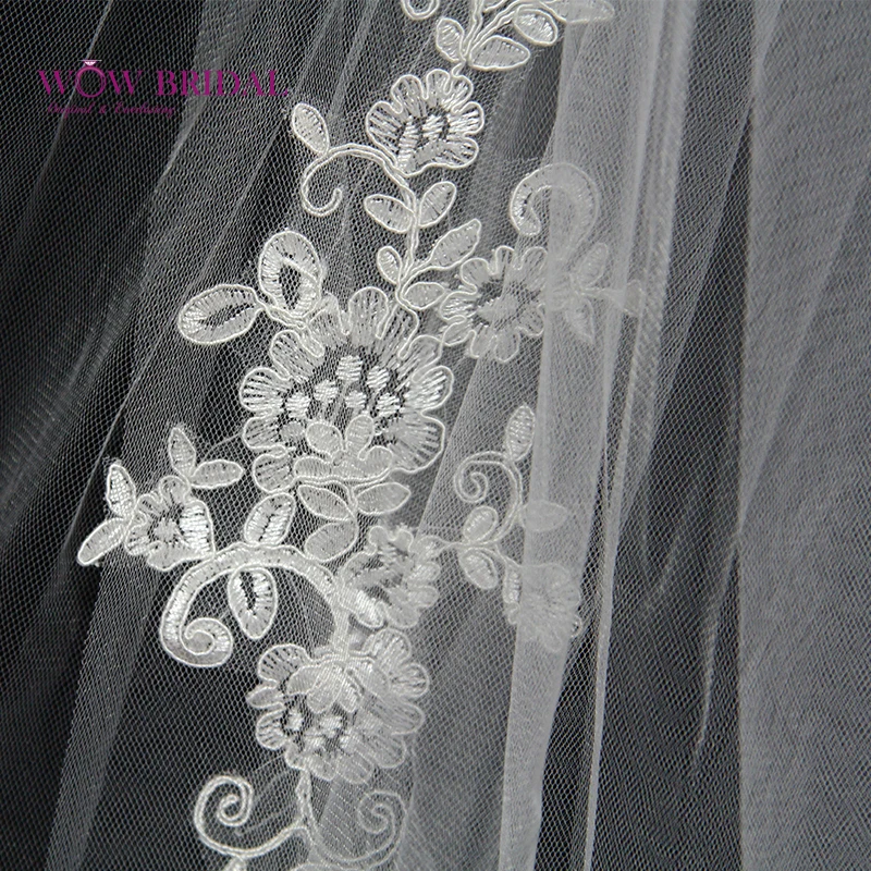 Wowbridal изящная свадебная вуаль для подружки невесты 2021 простой дизайн двухслойная