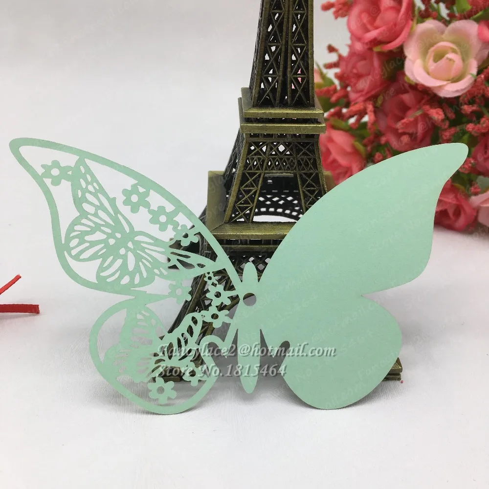 60 шт. бумажные карточки-бабочки с лентой | Дом и сад