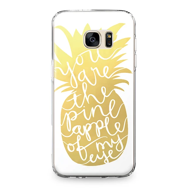 Для samsung Galaxy S5 S6 S7 край S8 S9 S10 плюс S10e Grand Prime Note 4 5 8 9 задняя крышка тропические фрукты, ананас силиконовый чехол