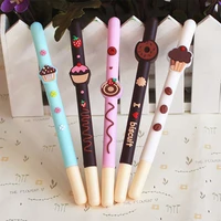 20 pcslot chocolate gel pens decoration fruit cake donut black color pen gift stationery office supplies canetas escolar a6710