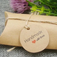 1 181 18inch 100pcs round shape kraft paper handmade with love custom product hang tag garment price name brand tag tag