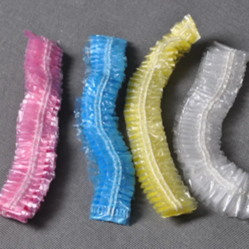 

Водонепроницаемые шапочки для душа, пластиковая шапочка для сухих волос, одноразовая шапочка для шампуня, для купания, прозрачная для отеля, дома, для ванной, для женщин, мужчин, взрослых, детей