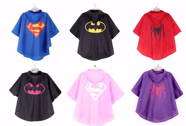 Высокое качество Hero знак дизайн дети плащ дождевик пончо для детей Infantil