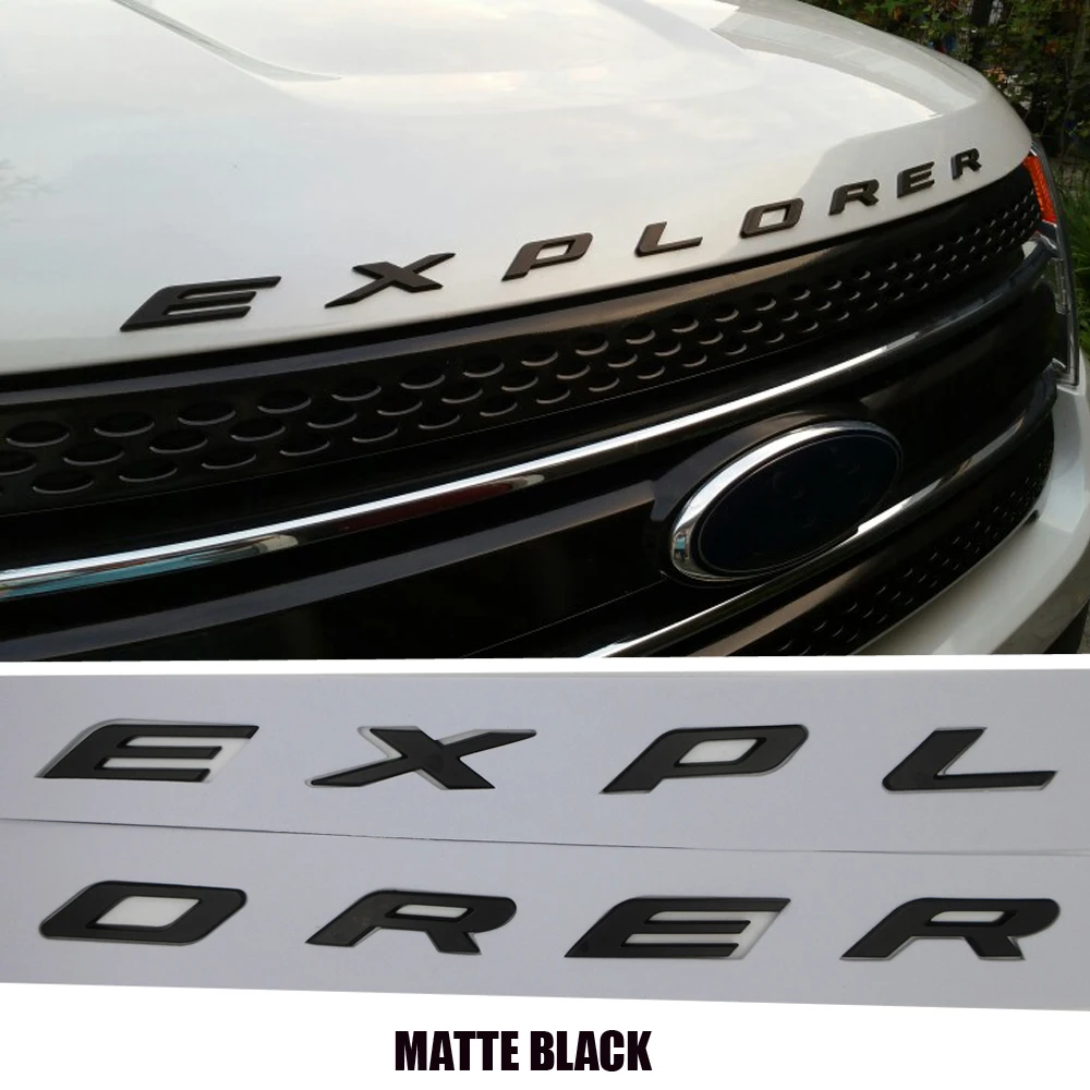 DIY хром серебро графит черный капюшон эмблема буквы подходит для 2011- Ford Explorer Sport gloss с фиксированной наклейкой