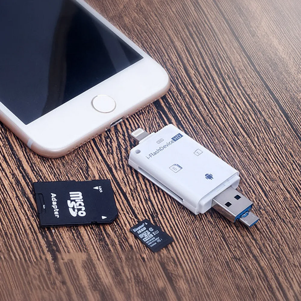 Три в одном для iphone OTG кардридер многофункциональный otg TF камеры SD