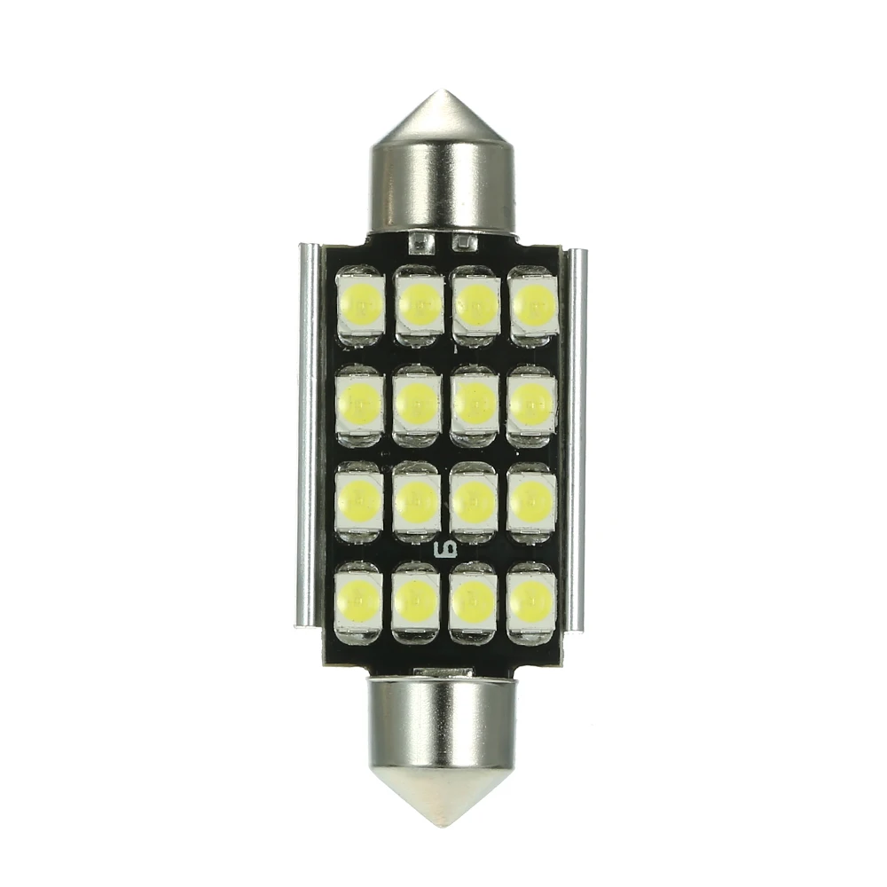 Белые 12 в 41 мм 16 SMD 3528 купольная гирлянда для салона автомобиля светодиодный ные