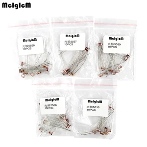 Фоточувствительный резистор LDR, фотоэлектрический фоторезистор для 5506 5516 5528 5537 5539, 50 шт.лот (5 значений * 10 шт.)