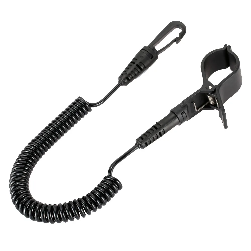 

1.9M Elastic Coiled Paddle Leash for Kayak Canoe Rowing Boat Safety Rod Leash Kayak Accessory Stretch
