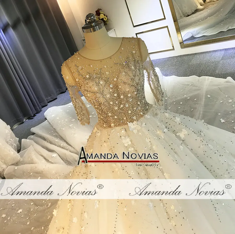 Amanda Novias роскошный платья со шлейфом Свадебное платье