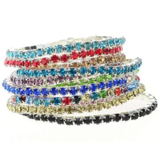 1 ряд хрустальных одиночных браслетов эластичные стразы на запястье женские