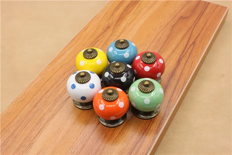 Винтажная круглая керамическая ручка для ящика дверный шкаф кухонная фурнитура
