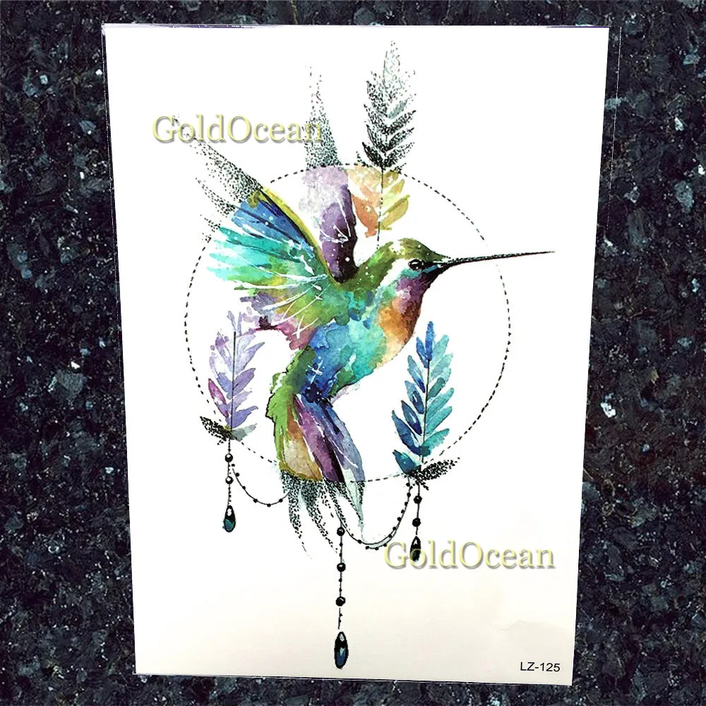 GoldOcean эскиз черный цветок сливы рука Женщины Поддельные татуировки наклейки