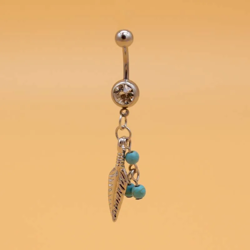 Пикантное женское кольцо для пупка пирсинг с посеребренным сердечком из