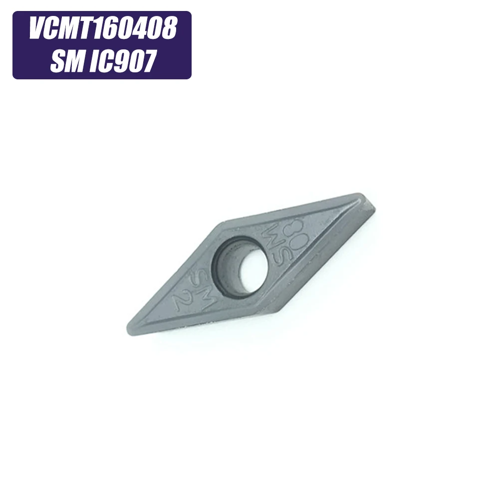 10 шт. VCMT160408 SM IC907 Ferramentas de Torneamento Externo VCMT 160408 Ferramenta corte pastilha Metal Duro Torno|Токарный
