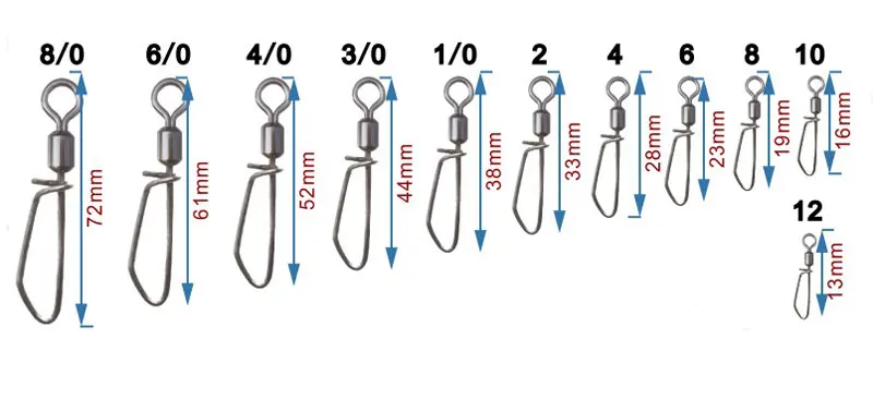 

[1000PCS] Swing Coastlock Snap Fishing Swivels Fishhooks Fishing Tackle Connector Accessory Size #1/0 To #10
