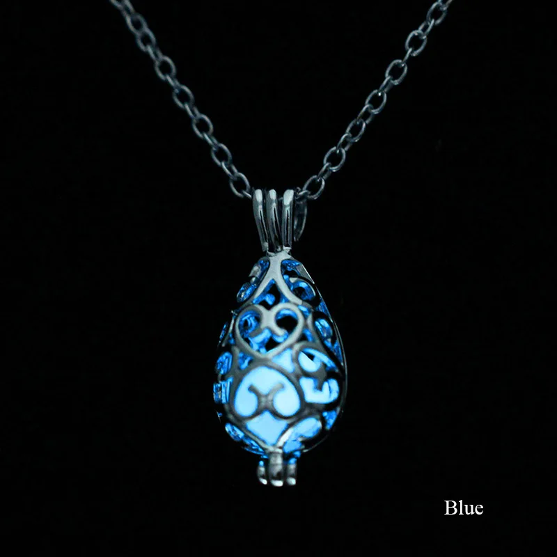 Стимпанк сказочное ожерелье в виде капли воды светится темноте #84437 | Украшения и