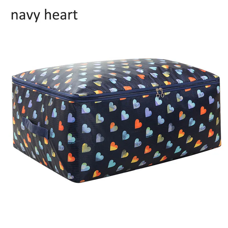 navy heart Складной Домашний Органайзер, шкаф для одежды, одеяло, багажные сумки, моющиеся, ткань Оксфорд, многофункциональное стеганое одеяло, сумка для хранения - Цвет: navy heart
