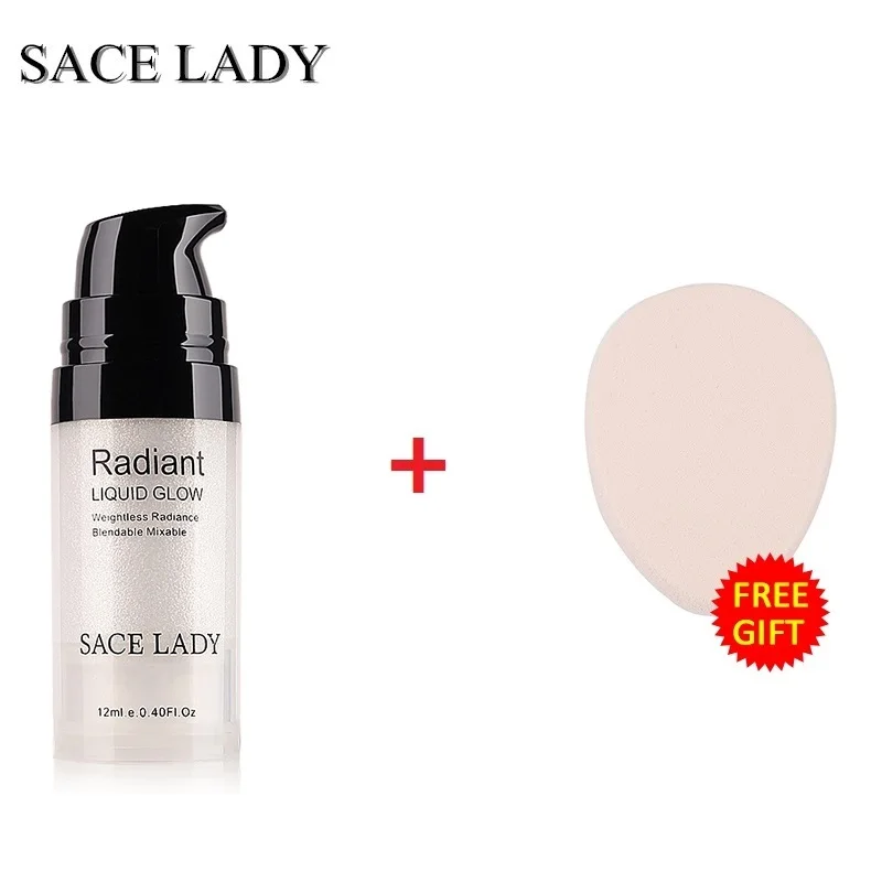 01 SACE LADY, жидкий хайлайтер, крем, набор, 12 мл, для лица, глаз, осветитель, макияж, осветляет, профессиональный блеск, макияж, светится, косметика - Цвет: 01