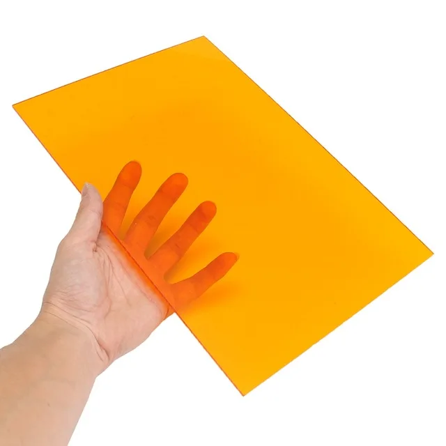 Transparent Orange A4 210x297x3 мм прозрачные акриловые(ПММА) листы из оргстекла тонированные/плексигласовая пластина/акриловая пластина черный/белый/красный/зеленый/оранжевый - Цвет: Transparent Orange