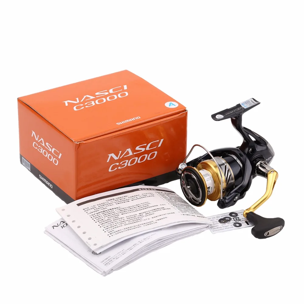 Оригинал SHIMANO NASCI 1000 2500 C3000 C3000HG 4000XG 4000 C5000XG спиннинговая Рыболовная катушка