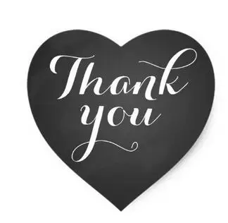 

1.5inch Heart Wedding Favor stickers chalkboard Thank you