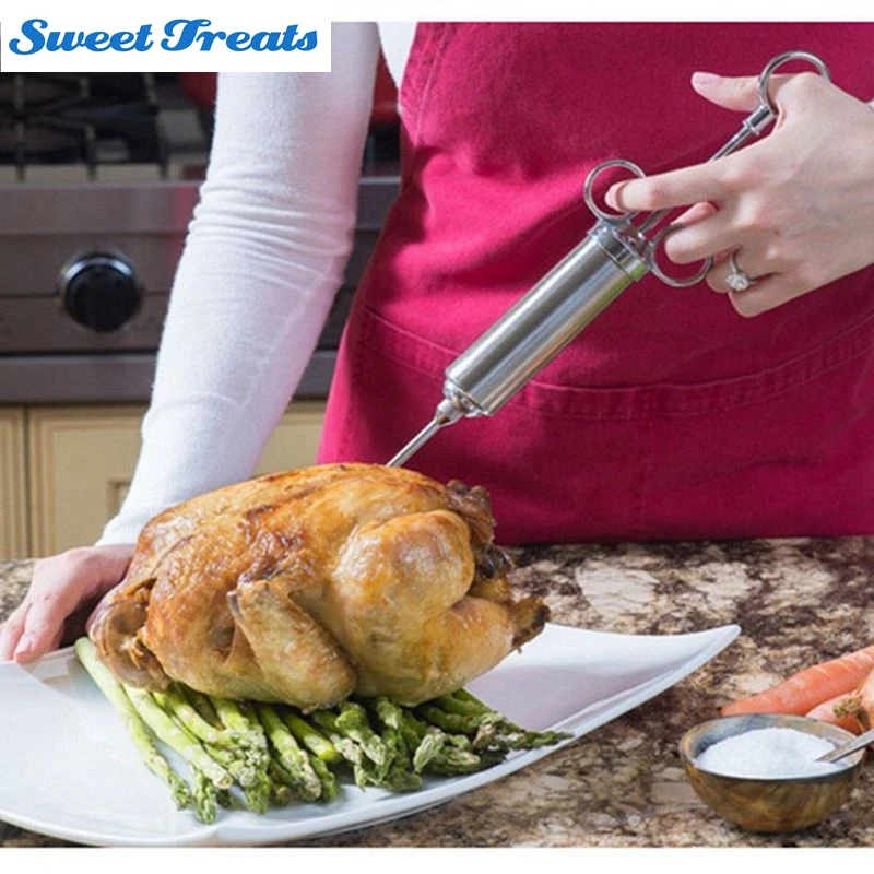 Инжектор для мяса из нержавеющей стали инжекторный пистолет игла вкуса барбекю