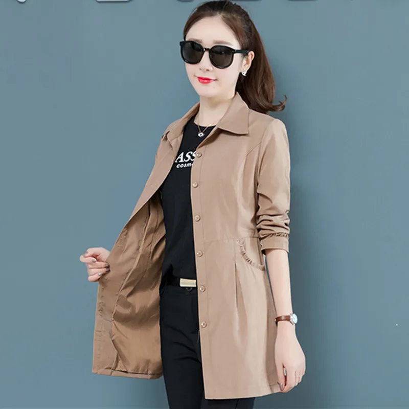 YAGENZ Trench Coat For Women Overcoat Plus size Spring Autumn Ladies Coats Clothes Single-breasted Casual Windbreaker 320 | Женская
