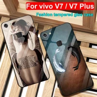 for vivo v7 plus case v 7 plus silicone frame tempered glass hard back cover shell for vivo v7 case vivov7 v7plus phone cases