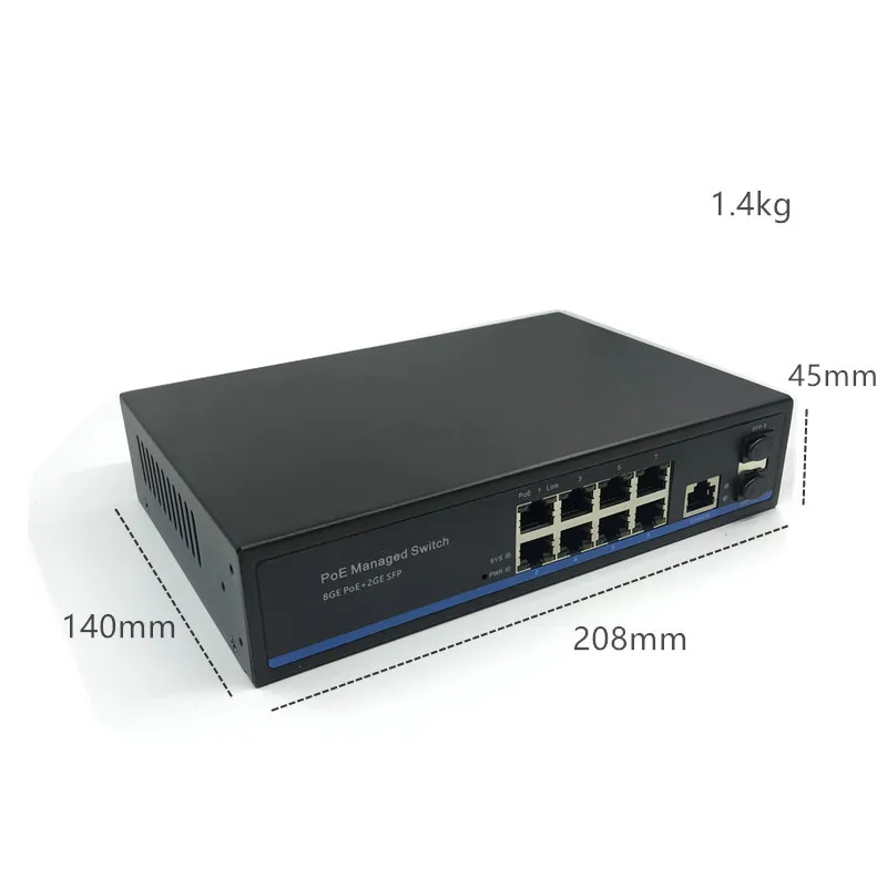 Управление 8 портов 10/100 Мбит/с коммутатор Ethernet с поддержкой PoE управляемый 2
