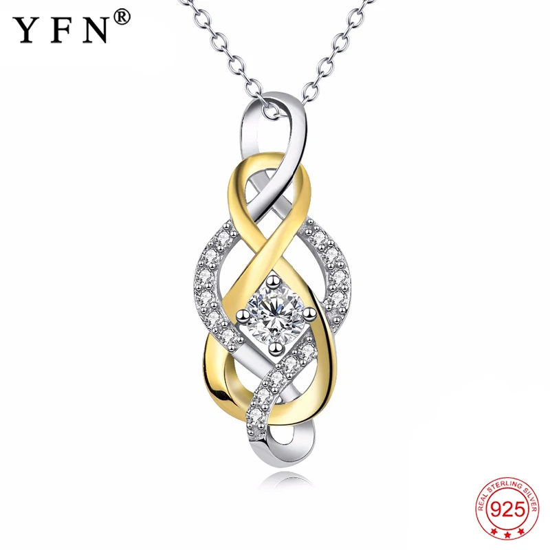 Женское ожерелье из серебра 925 пробы с кулоном в виде узла|925 sterling silver cross|silver
