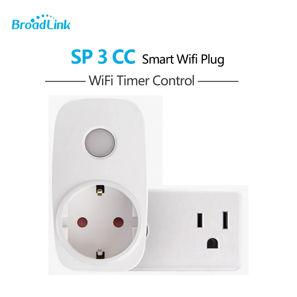 Wi Fi светильник Broadlink SP3 Contros EU US розетка для умного дома штепсельная вилка CC 16A