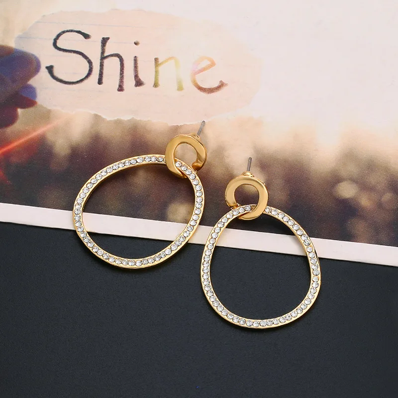 Маленькие золотые серьги-кольца OCESRIO для девочек маленькие с кристаллами женщин