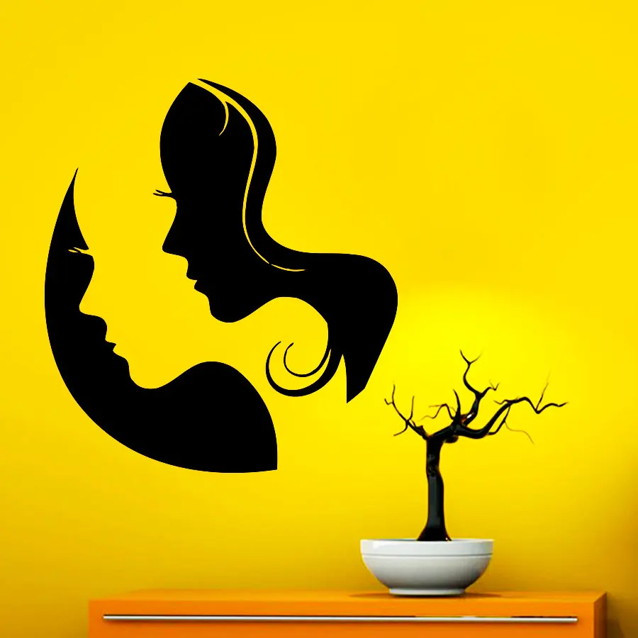 Красивая женщина лицо силуэт искусство специальные обои для дома гостиная