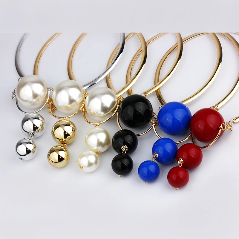 VIVILADY имитация жемчуга ювелирные наборы для женщин воротник массивные Свадебные