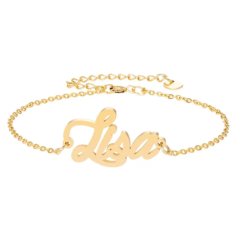 Женский браслет с надписью Lisa и Anklet Name Femme рождественский подарок|Браслеты